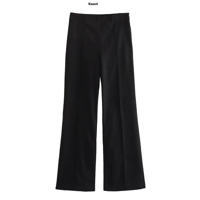 KAAAZI biroja dāmu balts žakete uzvalks sievietēm ar garām piedurknēm V kakla jostas žakete + ar augstu vidukli, platām kājām garās bikses, 2023. gada modes komplekti