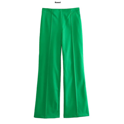 KAAAZI biroja dāmu balts žakete uzvalks sievietēm ar garām piedurknēm V kakla jostas žakete + ar augstu vidukli, platām kājām garās bikses, 2023. gada modes komplekti