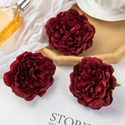 10PC Umjetno cvijeće Kućni dekor Vjenčani vrt Luk od ruža Kutija za slatkiše Materijal za tortu Svilene dalije Božićni vijenac od lažnog božura