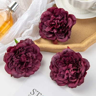 10PC Umjetno cvijeće Kućni dekor Vjenčani vrt Luk od ruža Kutija za slatkiše Materijal za tortu Svilene dalije Božićni vijenac od lažnog božura