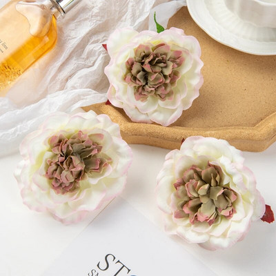 10PC Umjetno cvijeće Kućni dekor Vjenčani vrt Luk od ruža Kutija za slatkiše Materijal za tortu Svilene dalije Božićni vijenac od lažnog božura