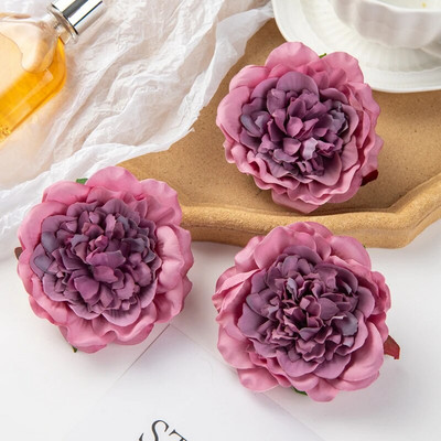 10PC Umjetno cvijeće Kućni dekor Vjenčani vrt Luk od ruža Kutija za slatkiše Materijal za tortu Svilene dalije Božićni vijenac od lažnog božura