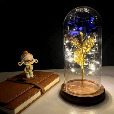 Vruća LED začarana ruža galaksije Vječna ruža Ljepotica i zvijer s bajkovitim svjetlima u kupoli za božićni poklon za Valentinovo