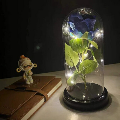 Vruća LED začarana ruža galaksije Vječna ruža Ljepotica i zvijer s bajkovitim svjetlima u kupoli za božićni poklon za Valentinovo