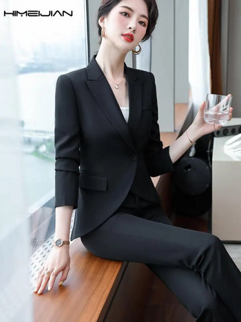 2023 Νέο γυναικείο κοστούμι ζιβάγκο και παντελόνι 2 τεμαχίων Κομψά, πολυτελή σετ παντελονιών γραφείου Υψηλής ποιότητας σετ ταιριάζουν σε μέγεθος μόδας