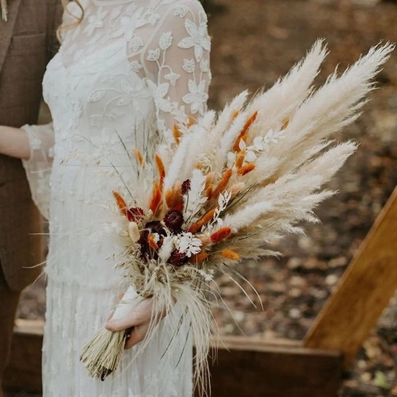 120 kom suhog cvijeća, zečji rep, boho dekor, prirodni zečji repovi, travnati dekor, umjetni lagurus ovatus za vjenčanje, dekoracija doma