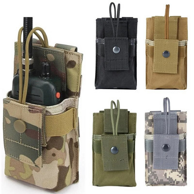 Husă tactică Molle Walkie Talkie Carcasă toc pentru radio Buzunar Geanta de depozitare pentru interfon Pachet cu centură în talie Accesorii de vânătoare pentru Airsoft