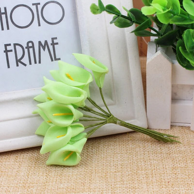 12/36/72/144vnt Mini putplastis Calla Lily netikrų gėlių puokštė Dirbtinės gėlės dekoravimui Vestuvių dekoras Valentino diena