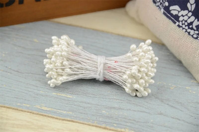 3 mm 300 komada Dvostruke glave Mini biserni prašnik šećer Umjetni cvijet za dekoraciju vjenčanja DIY scrapbooking vijenac lažno cvijeće