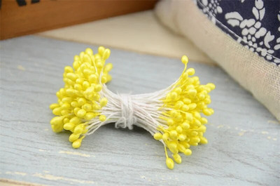 3 mm 300 komada Dvostruke glave Mini biserni prašnik šećer Umjetni cvijet za dekoraciju vjenčanja DIY scrapbooking vijenac lažno cvijeće