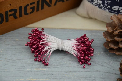 3 mm 300 komada Dvostruke glave Mini biserni prašnik šećer Umjetni cvijet za dekoraciju vjenčanja DIY scrapbooking vijenac lažno cvijeće