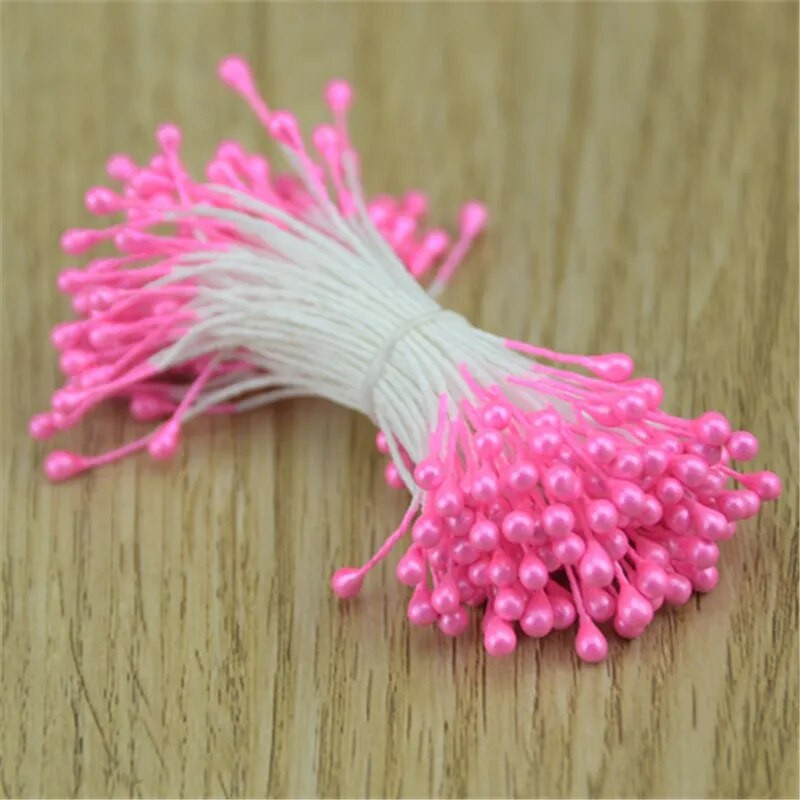 3 mm 300 komada Dvostruke glave Mini biserni prašnik šećer Umjetni cvijet za dekoraciju vjenčanja DIY scrapbooking vijenac lažno cvijeće