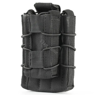 Taktička Molle dvostruka torbica za spremnike, torbice za puške, pištolje, dvoslojni držač, 9 mm/5,56 remen, brzo pričvršćujući nosač, set spremnika