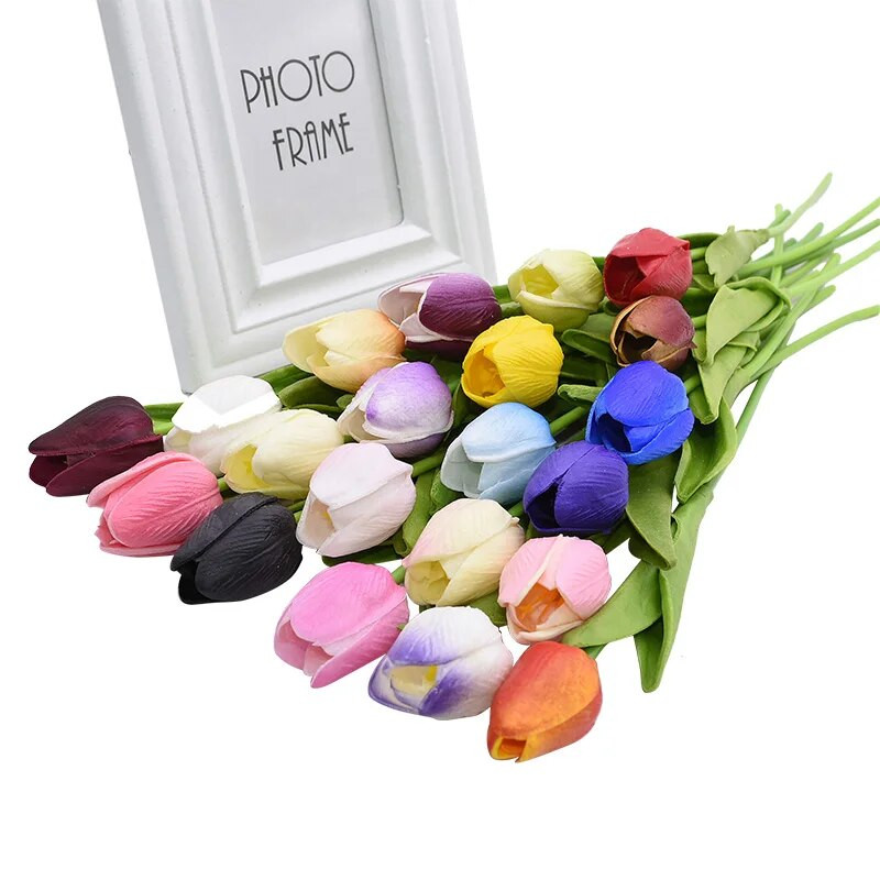 5/10 komada tulipana, umjetnog cvijeta, pravi dodir, umjetni buket, lažni cvijet za svatove, pribor za dekoraciju kućnog vrta