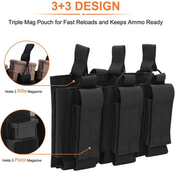 Θήκη γεμιστήρα Tactical Molle Double/Triple Rifle Pistol Mag Pouch M4 M14 M16 AK AR Θήκη για φυσίγγια Airsoft Τσάντα κυνηγιού