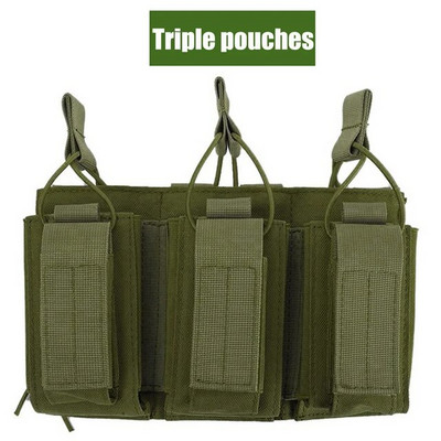 Taktička Molle torbica za dvostruki/trostruki pištolj Mag torbica M4 M14 M16 AK AR torbica za držač patrona Torba za Airsoft lov
