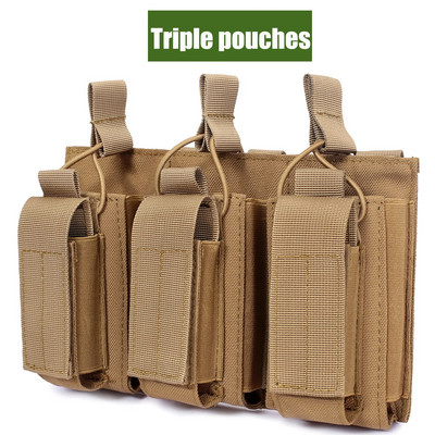 Taktička Molle torbica za dvostruki/trostruki pištolj Mag torbica M4 M14 M16 AK AR torbica za držač patrona Torba za Airsoft lov