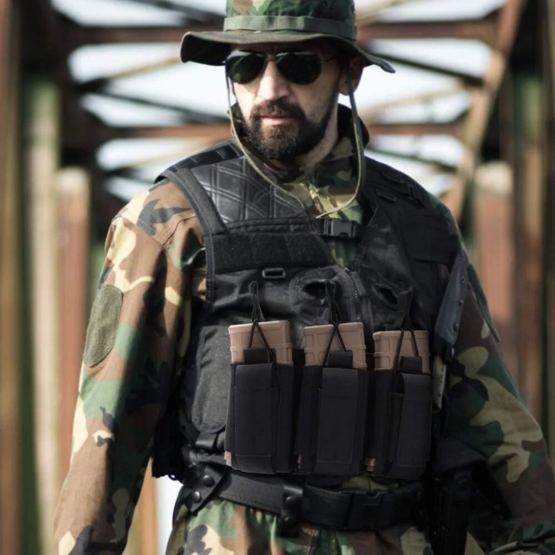 Taktička Molle torbica za dvostruki/trostruki pištolj Mag torbica M4 M14 M16 AK AR torbica za držač patrona Torba za Airsoft lov