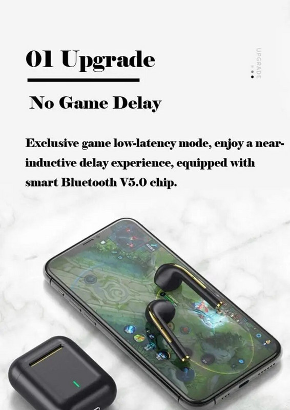 J18 bežične slušalice, sportske Bluetooth stereo pop up 5.0 zvučne slušalice s kućištem za punjenje za pametni telefon, prijenosno računalo