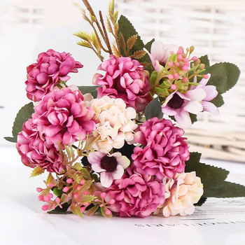 15 κεφαλή λουλουδιών μεταξωτό ορτανσία τεχνητό λουλούδι λευκά λουλούδια γάμου μικρή ανθοδέσμη ψεύτικο λουλούδι πάρτι DIY διακόσμηση