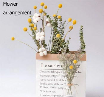 Φυσικά αποξηραμένα λουλούδια Craspedia Μπουκέτο με μπάλες με κίτρινα κουμπιά Billy, Πραγματικές συνθέσεις ξηρών φυτών Διακοσμητικά για χειροτεχνίες στο σπίτι, γάμο