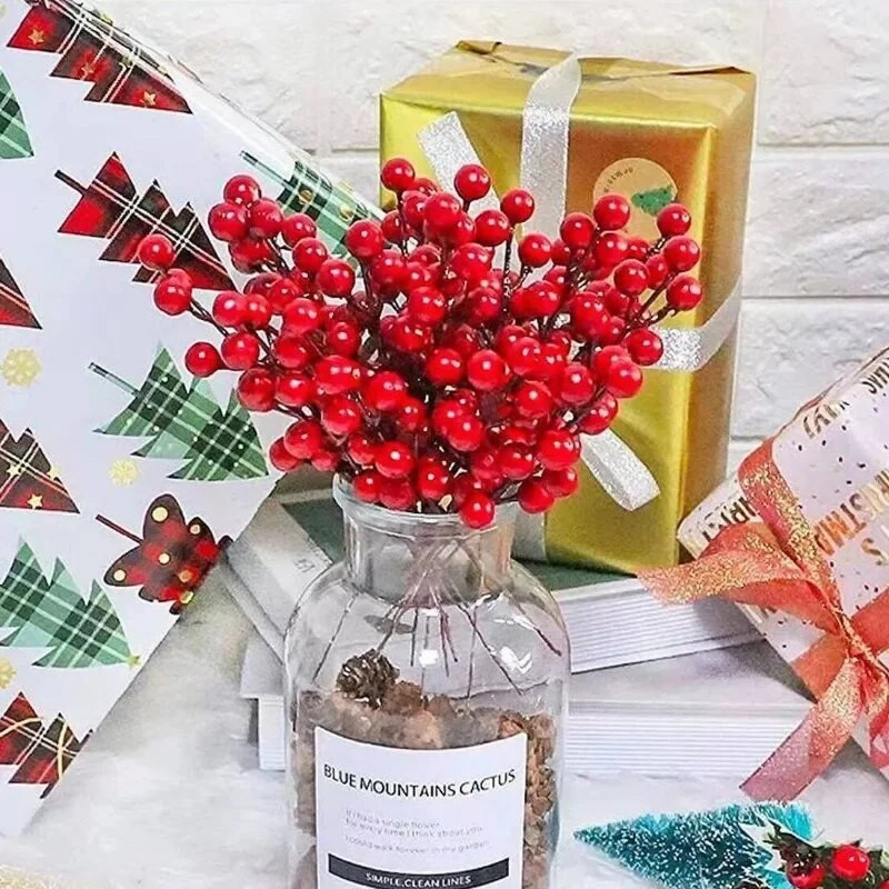 10/1 tk Jõulutehislikud marjad võltsitud maarjamarjad, lilled, tolmukimp, meisterdamine jõulupärg Jõulud uusaasta kingitused lauakaunistus