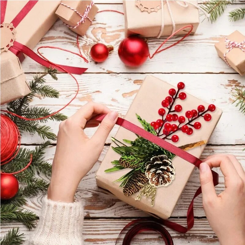 10/1 tk Jõulutehislikud marjad võltsitud maarjamarjad, lilled, tolmukimp, meisterdamine jõulupärg Jõulud uusaasta kingitused lauakaunistus