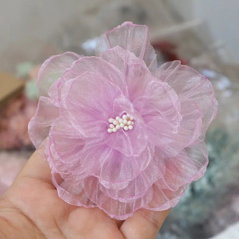 10 ΤΕΜ/Παρτίδα 9 εκ. Χειροποίητο ύφασμα σιφόν τεχνητό λουλούδι για διακόσμηση καπέλων νυφικών