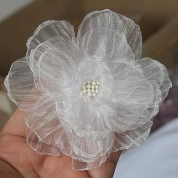 10 ΤΕΜ/Παρτίδα 9 εκ. Χειροποίητο ύφασμα σιφόν τεχνητό λουλούδι για διακόσμηση καπέλων νυφικών