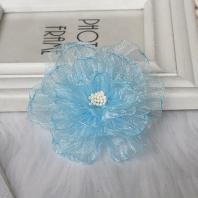 10 vnt / partija 9 cm rankų darbo šifono audinio dirbtinė gėlė vestuvinių suknelių kepurėms dekoruoti
