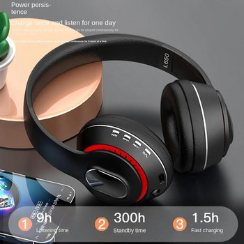 Αναδιπλούμενα ακουστικά Bluetooth5.1 Hi-fi Μείωση θορύβου Μουσική Ακουστικά Ασύρματα ακουστικά gaming αθλητικά στερεοφωνικά ακουστικά για υπολογιστή