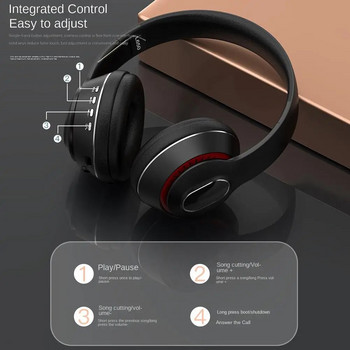 Сгъваеми Bluetooth 5.1 слушалки Hi-fi шумопонижаващи музикални слушалки Безжични слушалки за игри Спортни стерео слушалки за компютър