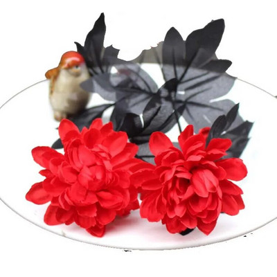 Burgundry Dahlia Crni umjetni cvjetni grana Svadbeni cvjetni zidni aranžman Materijali Noć vještica Lažni cvjetni stol Dekoracija doma