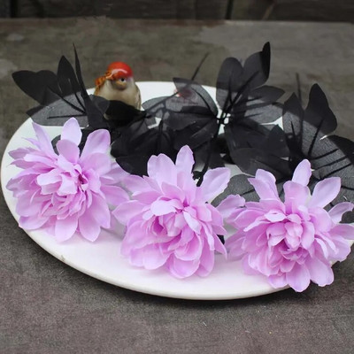 Burgundry Dahlia Crni umjetni cvjetni grana Svadbeni cvjetni zidni aranžman Materijali Noć vještica Lažni cvjetni stol Dekoracija doma