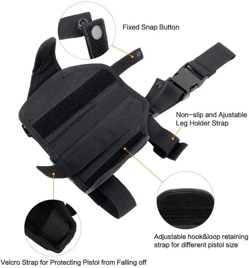 Taktička univerzalna bedrena futrola za Glock 17 18 Beretta M9 92 Colt 1911, podesiva navlaka za pištolj na spuštenu nogu, najlonska torbica za lov