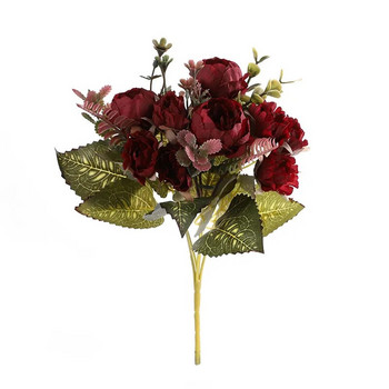 9 Head Peony Τεχνητό Λουλούδι Γαμήλια Ανθοδέσμη Flores Artificiales Para Decoracion Hogar Flowers Διακόσμηση σπιτιού