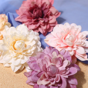 5PCS Dahlia Изкуствени копринени цветя Глави за сватбена декорация на дома Направи си сам венец Кутия за подарък Скрапбукинг Занаят Фалшива цветна глава