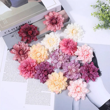 5 ΤΕΜ Ντάλια Τεχνητά λουλούδια από μετάξι Κεφάλια για διακόσμηση σπιτιού γάμου DIY Κουτί δώρου στεφάνι Scrapbooking Craft Fake Flower Head