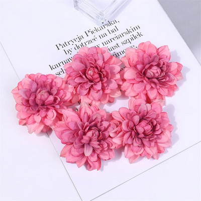 5KOM Dalija Umjetne svilene cvjetne glave za vjenčanje Ukrasi doma DIY vijenac Poklon kutija Scrapbooking Craft Lažna cvjetna glava