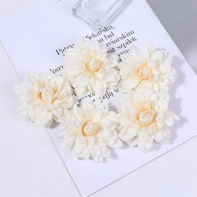 5KOM Dalija Umjetne svilene cvjetne glave za vjenčanje Ukrasi doma DIY vijenac Poklon kutija Scrapbooking Craft Lažna cvjetna glava