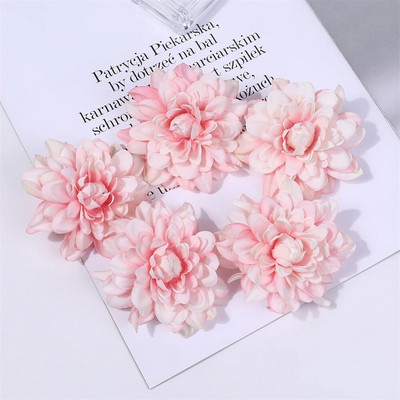 5KOM Dalija Umjetne svilene cvjetne glave za vjenčanje Ukrasi doma DIY vijenac Poklon kutija Scrapbooking Craft Lažna cvjetna glava