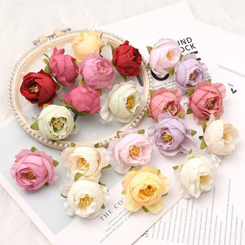 50 ΤΕΜ. 3-4 εκ. Μπουμπούκια τριαντάφυλλου Τεχνητό Μεταξωτό Κεφάλι Διακόσμηση Γάμου DIY Στεφάνι για πάρτι γενεθλίων Scrapbooking Craft Fake Flowers
