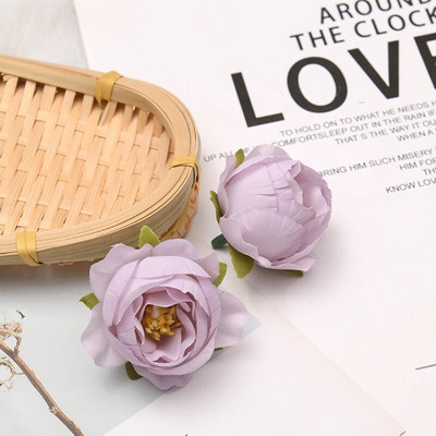 50 KOM 3-4 cm pupoljci ruže Umjetne svilene cvjetne glavice Vjenčane dekoracije DIY rođendanski vijenac Scrapbooking Lažno cvijeće