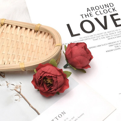 50 KOM 3-4 cm pupoljci ruže Umjetne svilene cvjetne glavice Vjenčane dekoracije DIY rođendanski vijenac Scrapbooking Lažno cvijeće