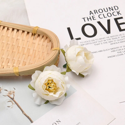 50 KOM 3-4 cm pupoljci ruže Umjetne svilene cvjetne glavice Vjenčane dekoracije DIY rođendanski vijenac Scrapbooking Lažno cvijeće