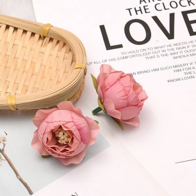 50 KOM 3-4 cm pupoljci ruže Umjetne svilene cvjetne glavice Vjenčane dekoracije DIY rođendanski vijenac Scrapbooking Lažno cvijeće