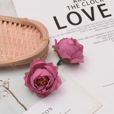 50 KOM 3-4 cm pupoljci ruže Umjetne svilene cvjetne glavice Vjenčane dekoracije DIY rođendanski vijenac Scrapbooking Lažno cvijeće