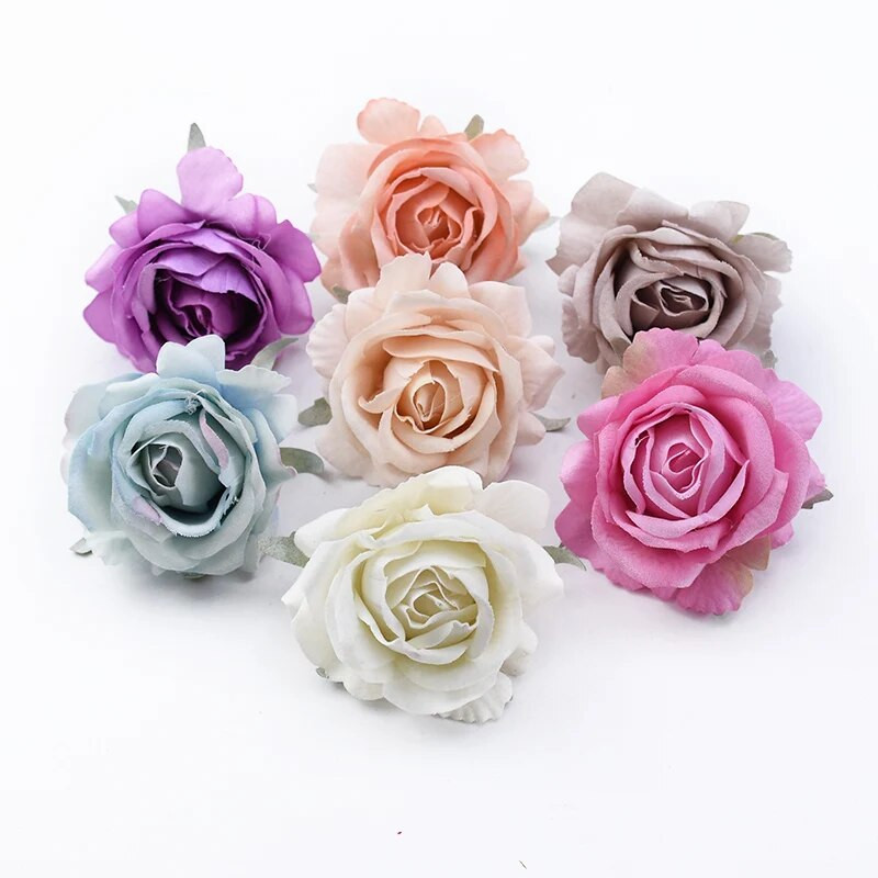 5/10 tk kunstlilled kodukaunistuseks Pulmapruut randme siidist roosid pea materjal Scrapbooking jõuludekoratiivne pärg
