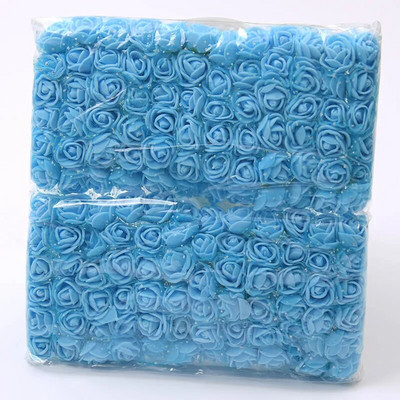 144 τμχ Mini Lace Pe Rose Foam Flower Heads Bouquet for Wedding Home Decoration Scrapbooking DIY Wreath Artificia Flowers