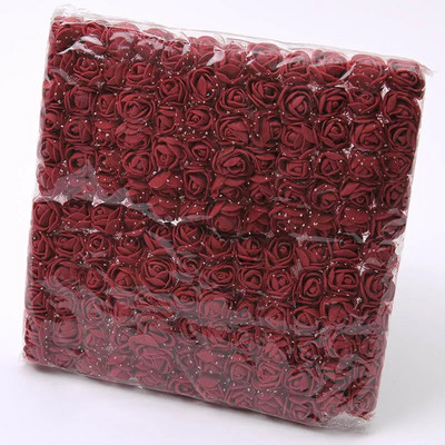 144 τμχ Mini Lace Pe Rose Foam Flower Heads Bouquet for Wedding Home Decoration Scrapbooking DIY Wreath Artificia Flowers
